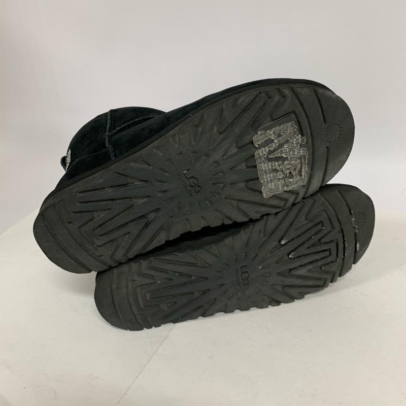 アグ UGG ブーツ ショートブーツ W CLASSIC MINI/CRYSTAL BOW/1006749 22.0cm 無地 X ワンポイント X ロゴ、文字 X 黒 / ブラック / レディース USED 古着 中古 10014693