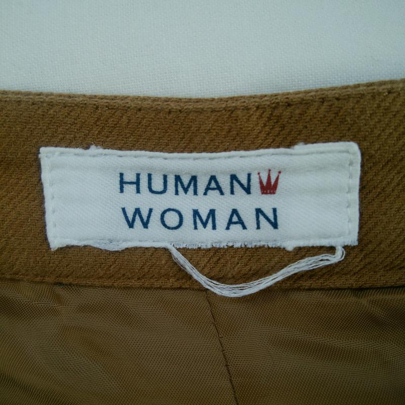 ヒューマンウーマン HUMAN WOMAN スカート ひざ丈スカート S 無地 茶 / ブラウン /  レディース USED 古着 中古 10014758
