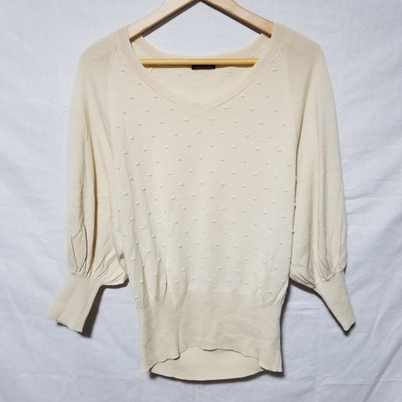 クローラ crolla カットソー 長袖 無地 X ドット ベージュ / ベージュ / レディース USED 古着 中古 10014833