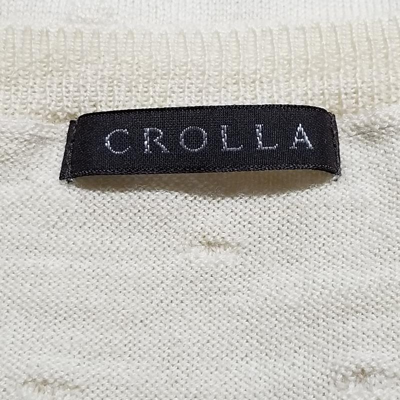 クローラ crolla カットソー 長袖 無地 X ドット ベージュ / ベージュ / レディース USED 古着 中古 10014833