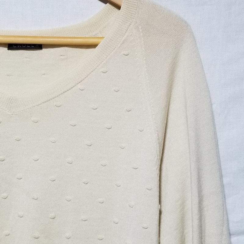 クローラ crolla カットソー 長袖 無地 X ドット ベージュ / ベージュ / レディース USED 古着 中古 10014833