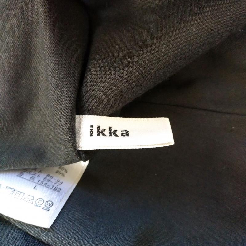 イッカ ikka ワンピース ロングスカート L 無地 黒 / ブラック / レディース USED 古着 中古 10014952