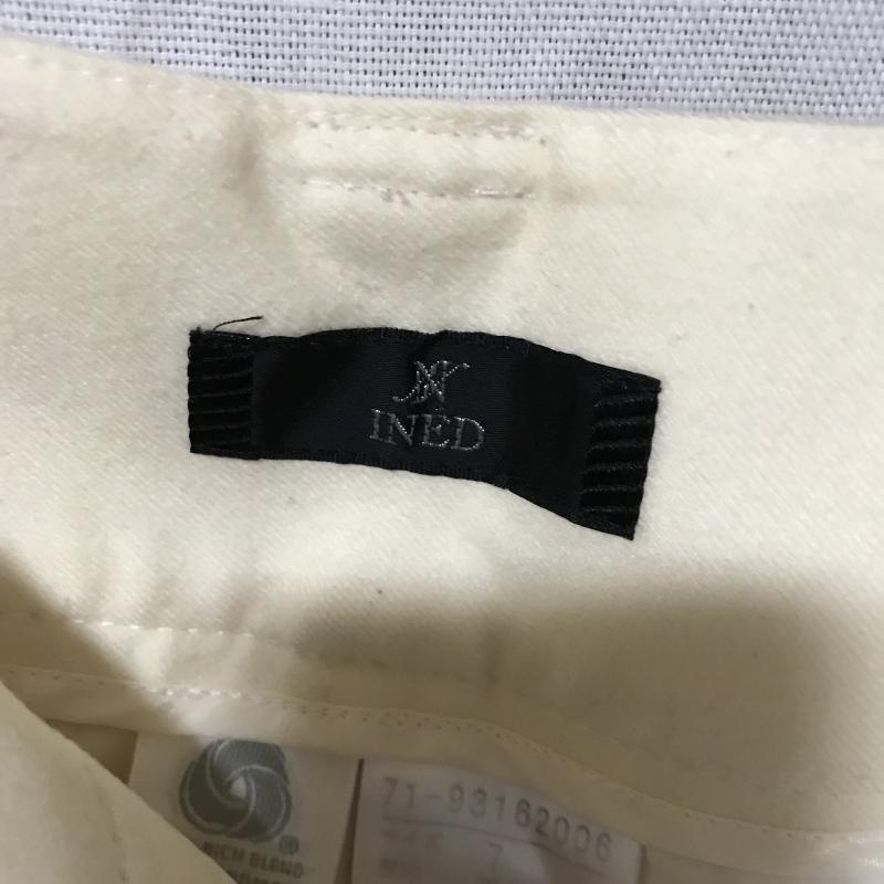 イネド INED パンツ スラックス クロップド丈 7 無地 白 / ホワイト / レディース USED 古着 中古 10014980