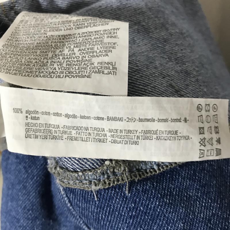 ザラベーシック ZARA BASIC スカート ミニスカート デニムスカート S 無地 X ダメージ加工 インディゴ / インディゴ / レディース USED 古着 中古 10014984
