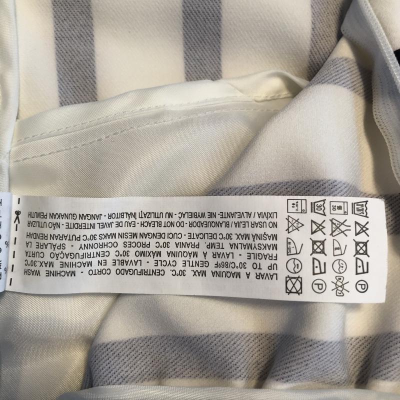 ザラ ZARA TRAFALUC スカート ひざ丈スカート M ボーダー柄 白 / ホワイト / X 黒 / ブラック / レディース USED 古着 中古 10015012