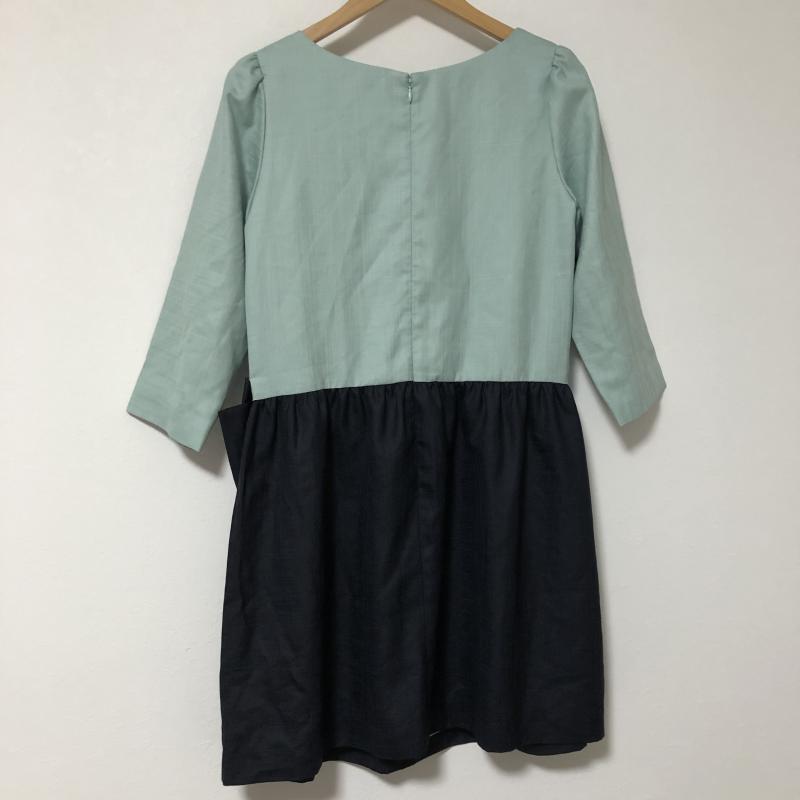 アナトリエ anatelier ワンピース ミニスカート 38 無地 X ワンポイント 黒 / ブラック / X 緑 / グリーン / レディース USED 古着 中古 10015099
