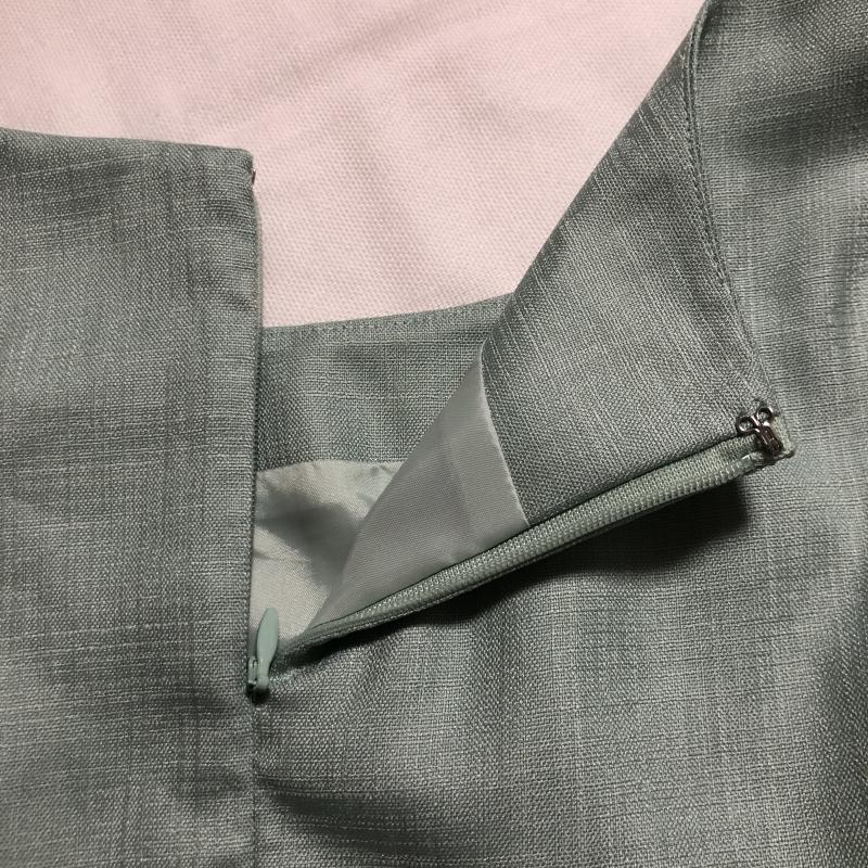 アナトリエ anatelier ワンピース ミニスカート 38 無地 X ワンポイント 黒 / ブラック / X 緑 / グリーン / レディース USED 古着 中古 10015099