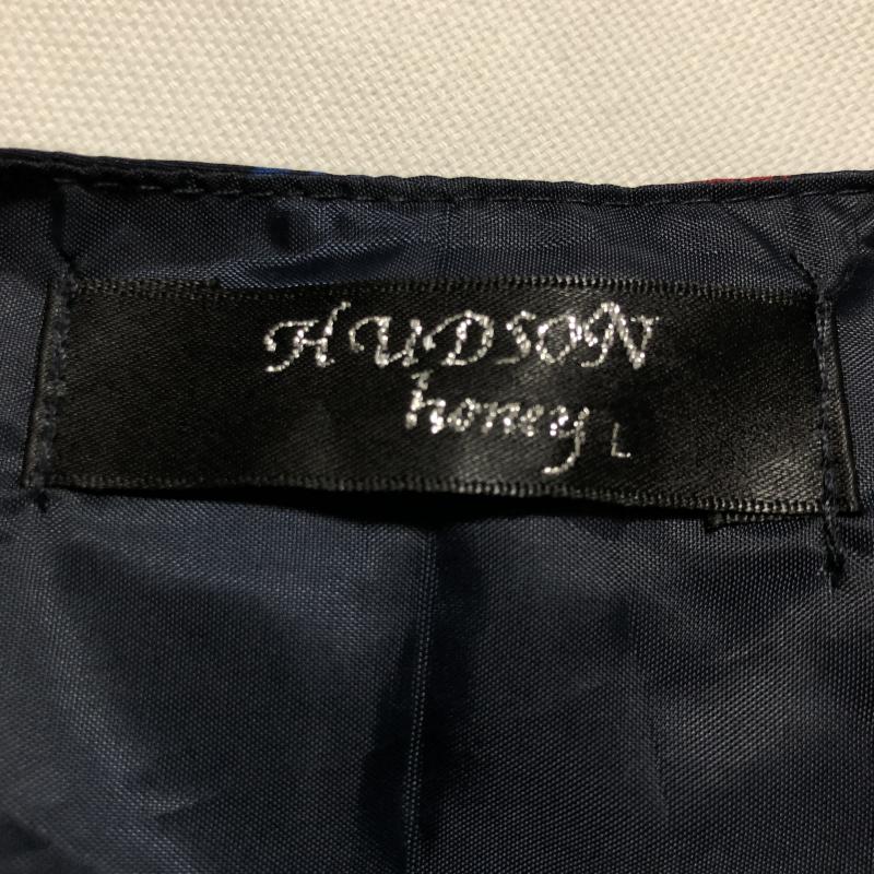 ハドソン HUDSON ワンピース ひざ丈スカート L 総柄 X 黒 / ブラック / レディース USED 古着 中古 10015104