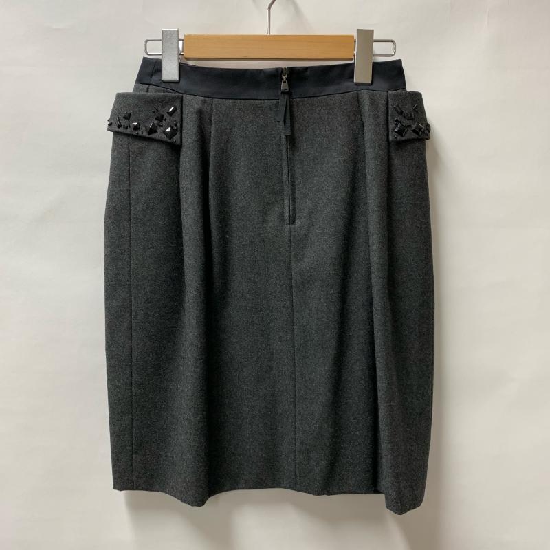 フォクシー FOXEY スカート ひざ丈スカート 38 無地 黒 / ブラック / X 灰 / グレー / レディース USED 古着 中古 10015134