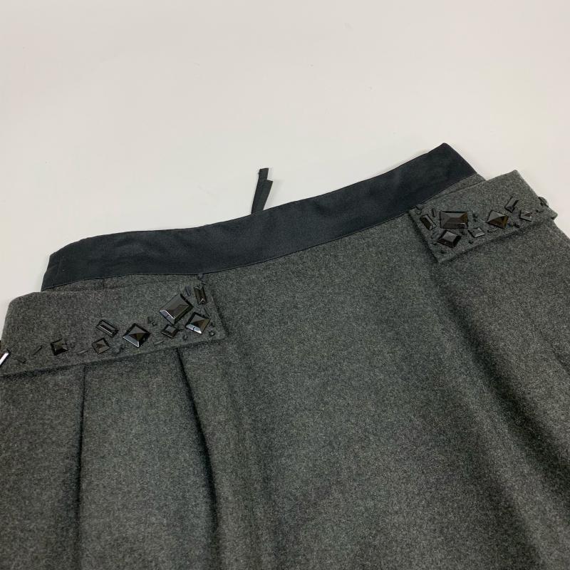 フォクシー FOXEY スカート ひざ丈スカート 38 無地 黒 / ブラック / X 灰 / グレー / レディース USED 古着 中古 10015134