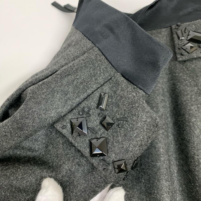 フォクシー FOXEY スカート ひざ丈スカート 38 無地 黒 / ブラック / X 灰 / グレー / レディース USED 古着 中古 10015134