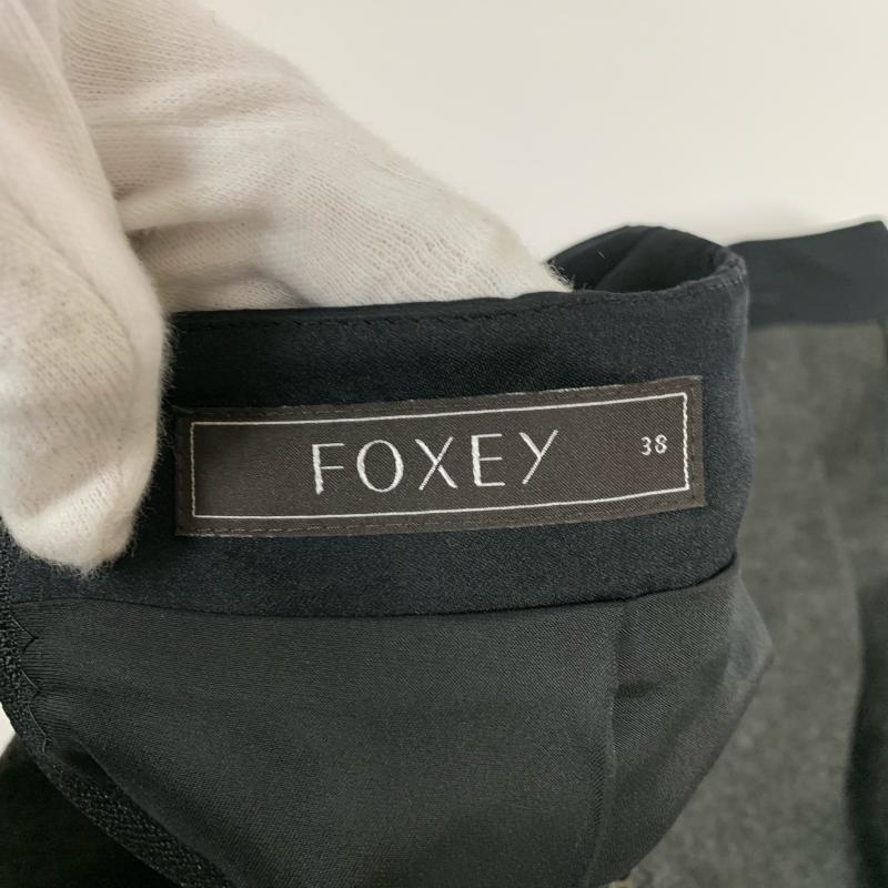 フォクシー FOXEY スカート ひざ丈スカート 38 無地 黒 / ブラック / X 灰 / グレー / レディース USED 古着 中古 10015134