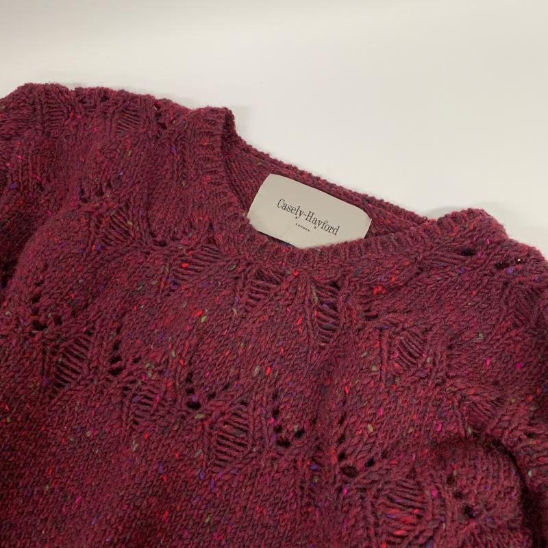 ケイスリーヘイフォード Casely-Hayford ニット、セーター 長袖 ウール XS 無地 赤 / レッド / レディース USED 古着 中古 10015141
