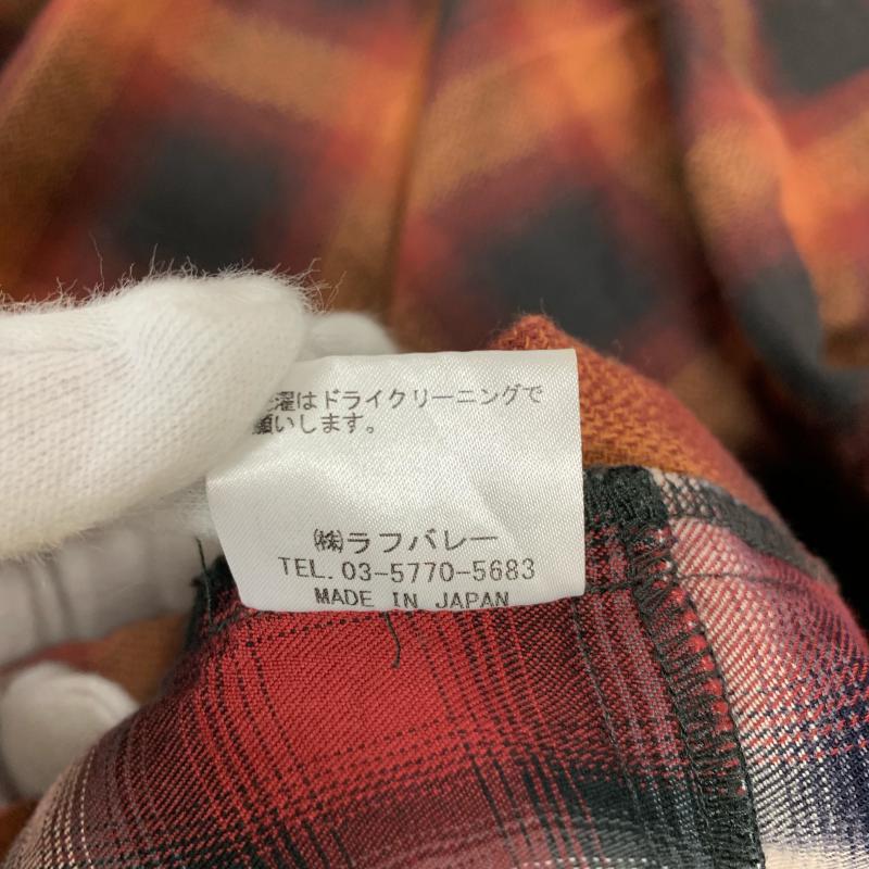 グラム glamb カーディガン 長袖 フード付きシャツカーディガン 1 無地 X チェック 赤 / レッド / X 黒 / ブラック / レディース USED 古着 中古 10015155