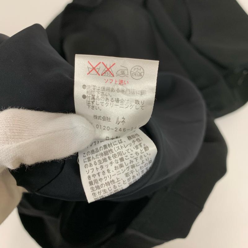 ルネ Rene ワンピース ひざ丈スカート リボン ビーズ 36 無地 X 黒 / ブラック / レディース USED 古着 中古 10015207