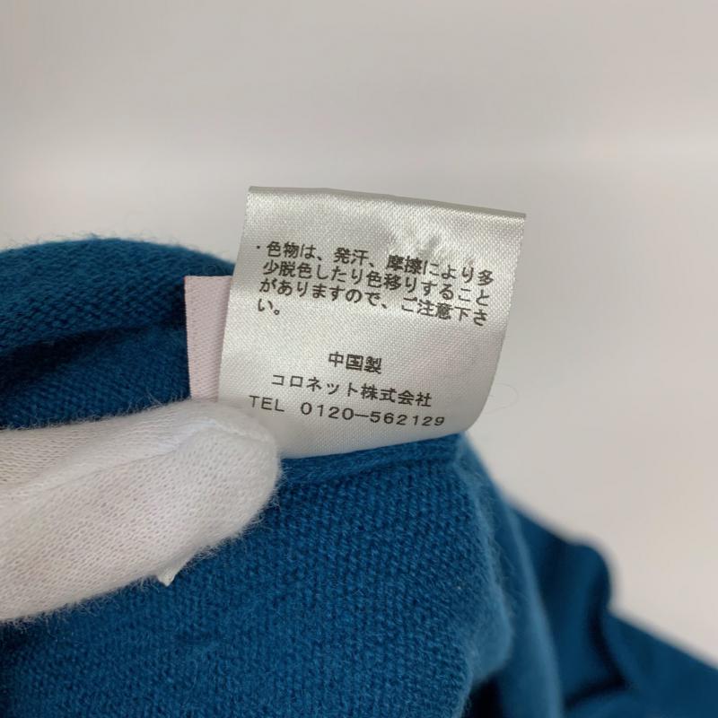 ルシアンペラフィネ Lucien Pellat-Finet ニット、セーター 長袖 スカル 刺繍 スワロ Vネック M 無地 X スカル 青 / ブルー / レディース USED 古着 中古 10015208