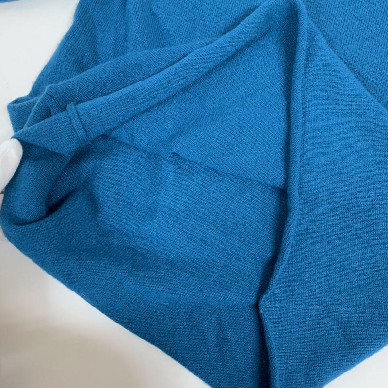ルシアンペラフィネ Lucien Pellat-Finet ニット、セーター 長袖 スカル 刺繍 スワロ Vネック M 無地 X スカル 青 / ブルー / レディース USED 古着 中古 10015208
