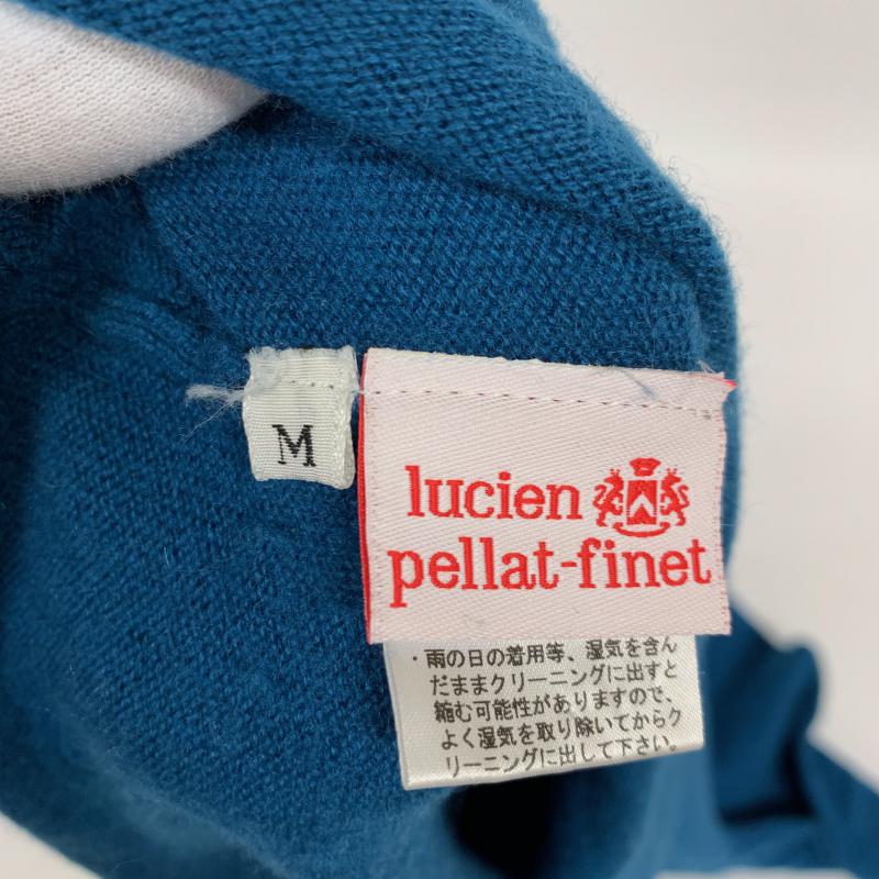 ルシアンペラフィネ Lucien Pellat-Finet ニット、セーター 長袖 スカル 刺繍 スワロ Vネック M 無地 X スカル 青 / ブルー / レディース USED 古着 中古 10015208