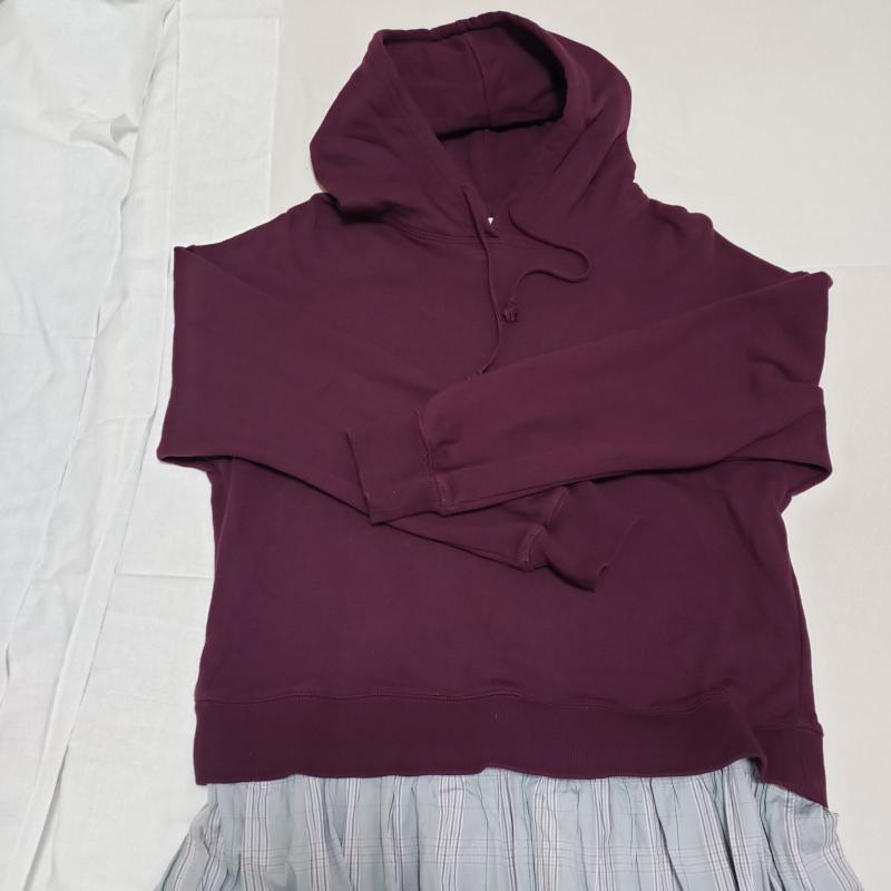 ザウェイオブシックレイビームス The Way of Chic Ray Beams ワンピース・ドレス・オールインワン ワンピース・ドレス・オールインワン パーカーワンピース 無地 X チェック えんじ / ワインレッド / X 緑 / グリーン / X 桃 / ピンク / X 灰 / グレー / X 白 / ホワイト / レディース USED 古着 中古 10015244