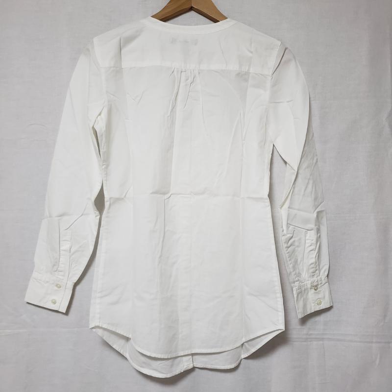 ランズエンド LANDS'END シャツ、ブラウス 長袖 Vネック M 無地 X 白 / ホワイト / レディース USED 古着 中古 10015250