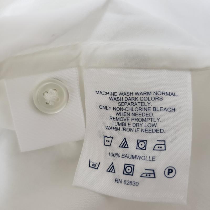 ランズエンド LANDS'END シャツ、ブラウス 長袖 Vネック M 無地 X 白 / ホワイト / レディース USED 古着 中古 10015250