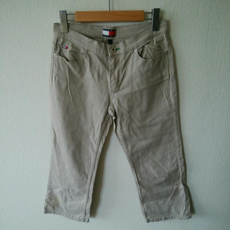 トミー ジーンズ TOMMY JEANS ボトムス ボトムス クロップドパンツ 5 無地 ベージュ / ベージュ / レディース USED 古着 中古 10015266