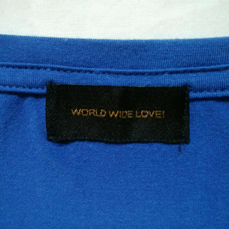 ワールドワイドラブ WORLD WIDE LOVE! カットソー 半袖 1 無地 X ワンポイント 青 / ブルー / レディース USED 古着 中古 10015290
