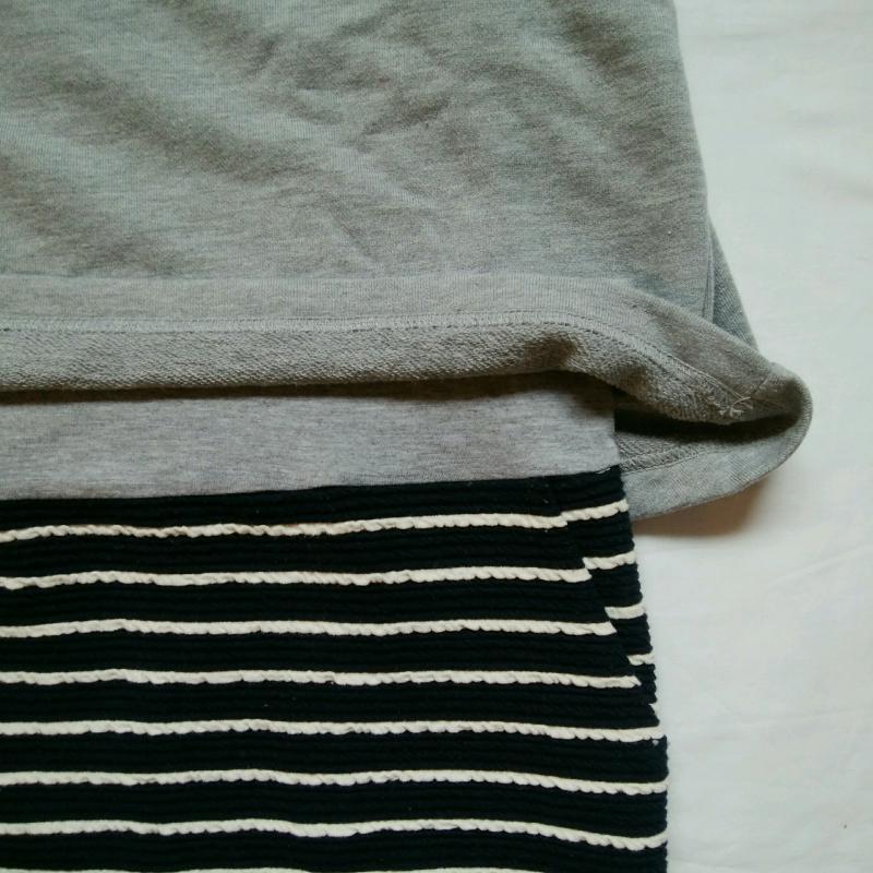 アズールバイマウジー AZUL BY MOUSSY ワンピース ひざ丈スカート L 無地 X ボーダー柄 灰 / グレー / X 紺 / ネイビー / X 白 / ホワイト / レディース USED 古着 中古 10015291