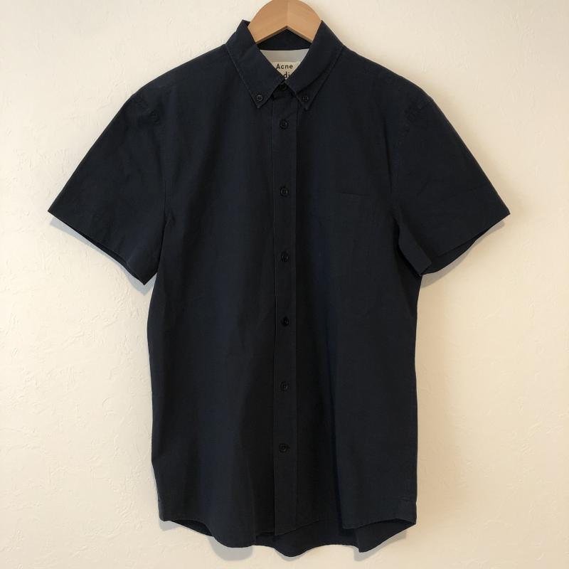 アクネストゥディオズ Acne Studios シャツ、ブラウス 半袖 ボタンダウンシャツ 46 無地 紺 / ネイビー / メンズ USED 古着 中古 10015345
