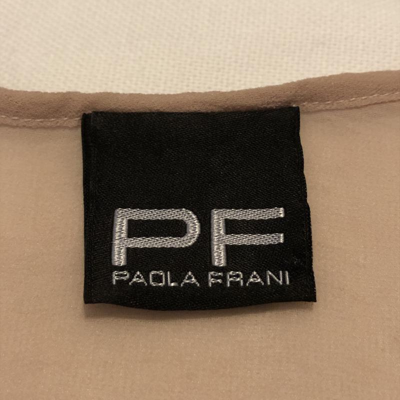 パオラフラーニ PAOLA FRANI カットソー 半袖 シフォン レース ノースリーブカットソー 38 無地 X 花柄 X ベージュ / ベージュ / X 青 / ブルー / レディース USED 古着 中古 10015369