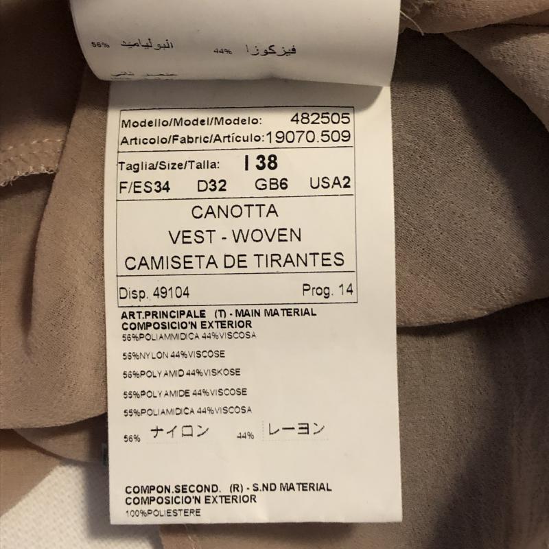 パオラフラーニ PAOLA FRANI カットソー 半袖 シフォン レース ノースリーブカットソー 38 無地 X 花柄 X ベージュ / ベージュ / X 青 / ブルー / レディース USED 古着 中古 10015369