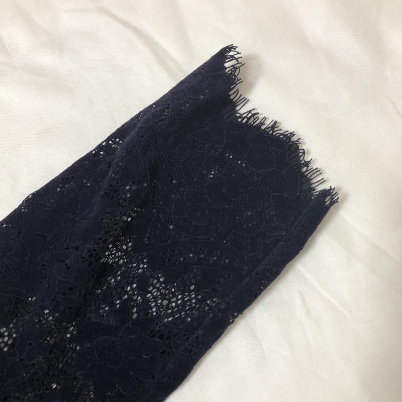 ウィーバー Weaver ワンピース ひざ丈スカート M 刺繍 X 花柄 紺 / ネイビー / レディース USED 古着 中古 10015395