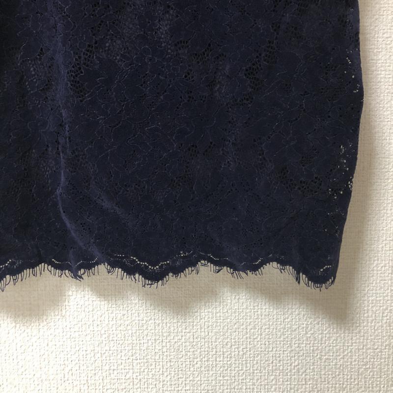 ウィーバー Weaver ワンピース ひざ丈スカート M 刺繍 X 花柄 紺 / ネイビー / レディース USED 古着 中古 10015395