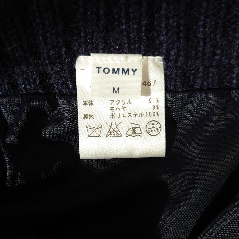 トミー TOMMY スカート ひざ丈スカート ニットスカート M 無地 X ロゴ、文字 紺 / ネイビー / レディース USED 古着 中古 10015400