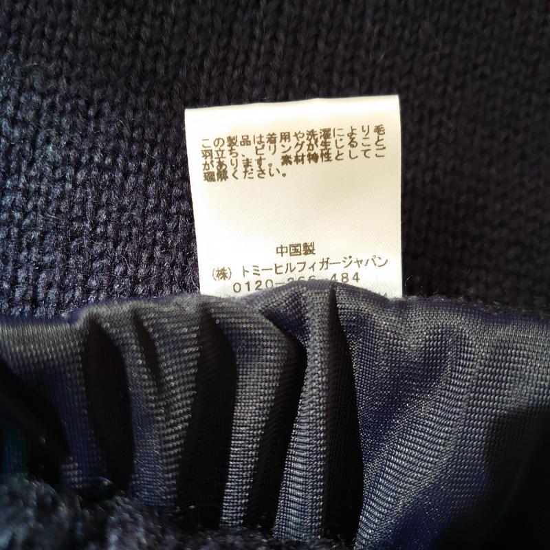 トミー TOMMY スカート ひざ丈スカート ニットスカート M 無地 X ロゴ、文字 紺 / ネイビー / レディース USED 古着 中古 10015400