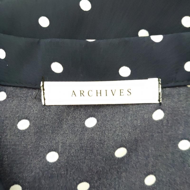 アルシーヴ archives ワンピース ロングスカート ドット 紺 / ネイビー / X 白 / ホワイト / レディース USED 古着 中古 10015414