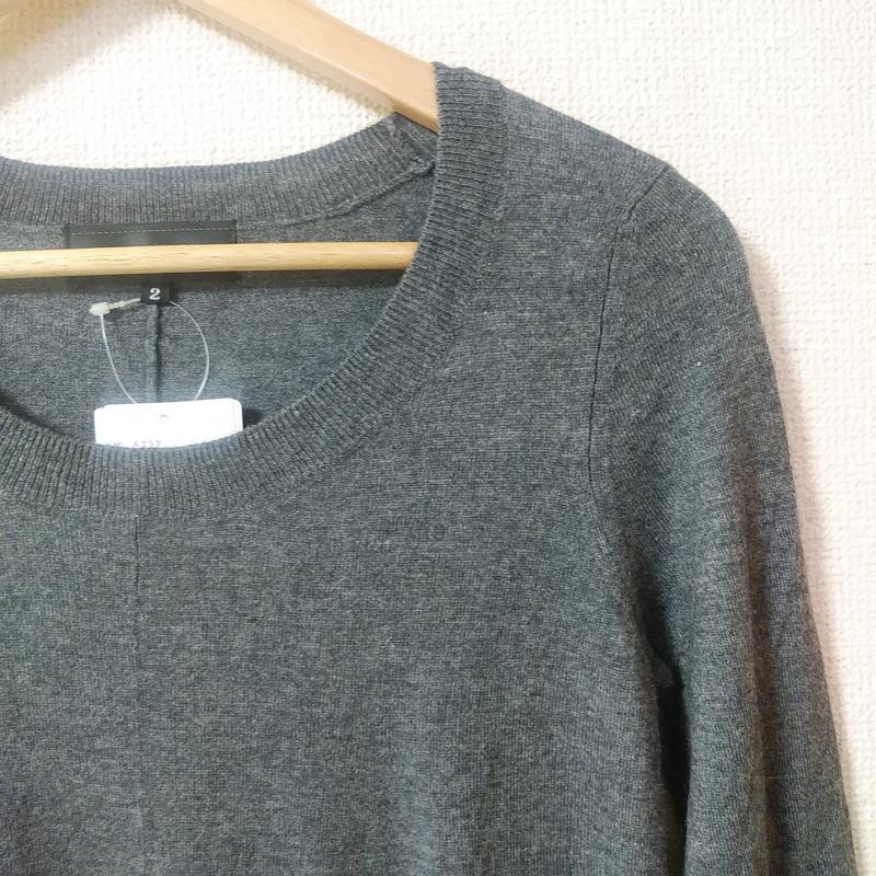 アンタイトル UNTITLED ワンピース ひざ丈スカート 2 無地 灰 / グレー / レディース USED 古着 中古 10015453