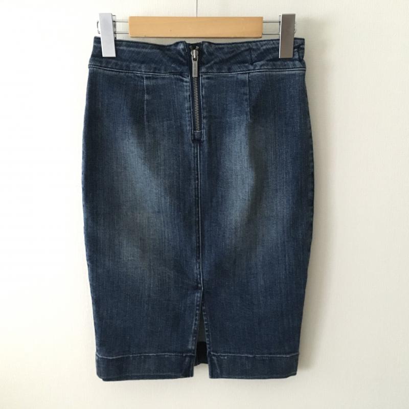 アルマーニエクスチェンジ A/X ARMANIEXCHANGE スカート ひざ丈スカート 0 無地 インディゴ / インディゴ / レディース USED 古着 中古 10015488