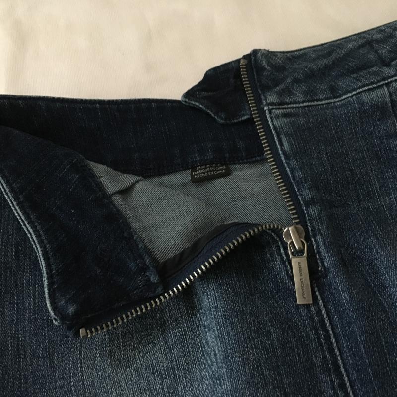 アルマーニエクスチェンジ A/X ARMANIEXCHANGE スカート ひざ丈スカート 0 無地 インディゴ / インディゴ / レディース USED 古着 中古 10015488