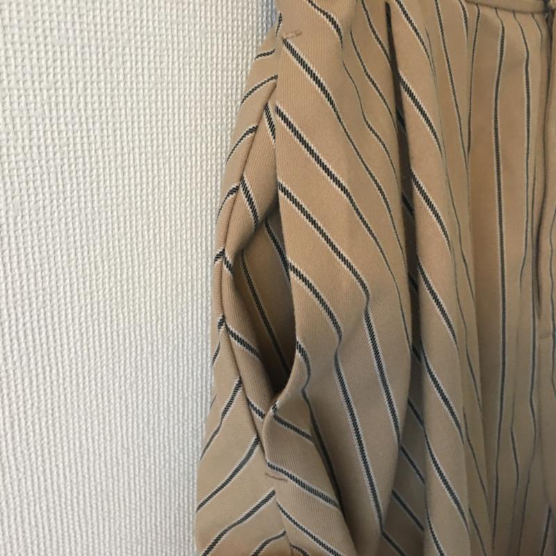 トランテアンソンドゥモード 31 Sons de mode パンツ キュロット 36 ストライプ X 総柄 ベージュ / ベージュ / X 紺 / ネイビー / レディース USED 古着 中古 10015537