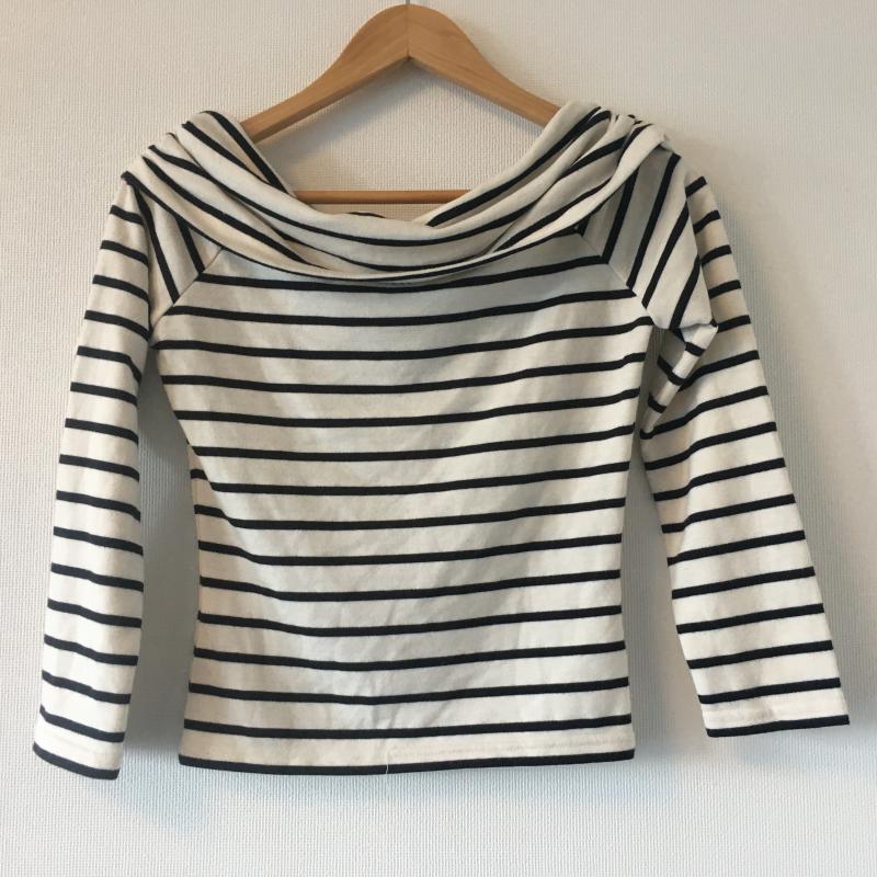 ジル バイ ジルスチュアート JILL by JILLSTUART カットソー 長袖 FREE ボーダー柄 白 / ホワイト / X 黒 / ブラック / レディース USED 古着 中古 10015547