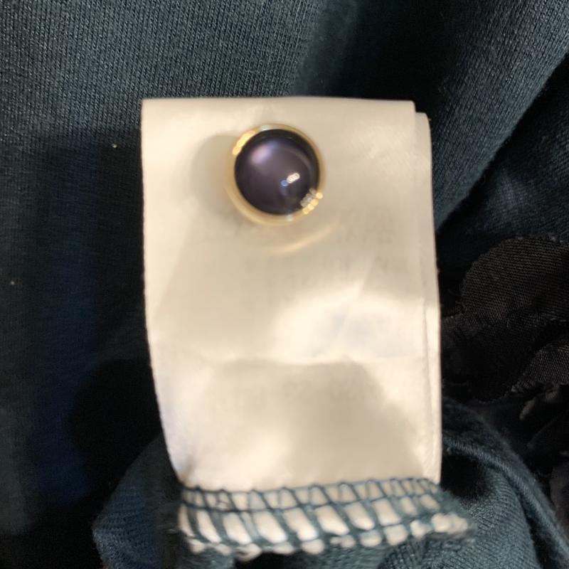 アウィーエフ AuieF カットソー 七分袖 無地 緑 / グリーン / X 黒 / ブラック / レディース USED 古着 中古 10015606