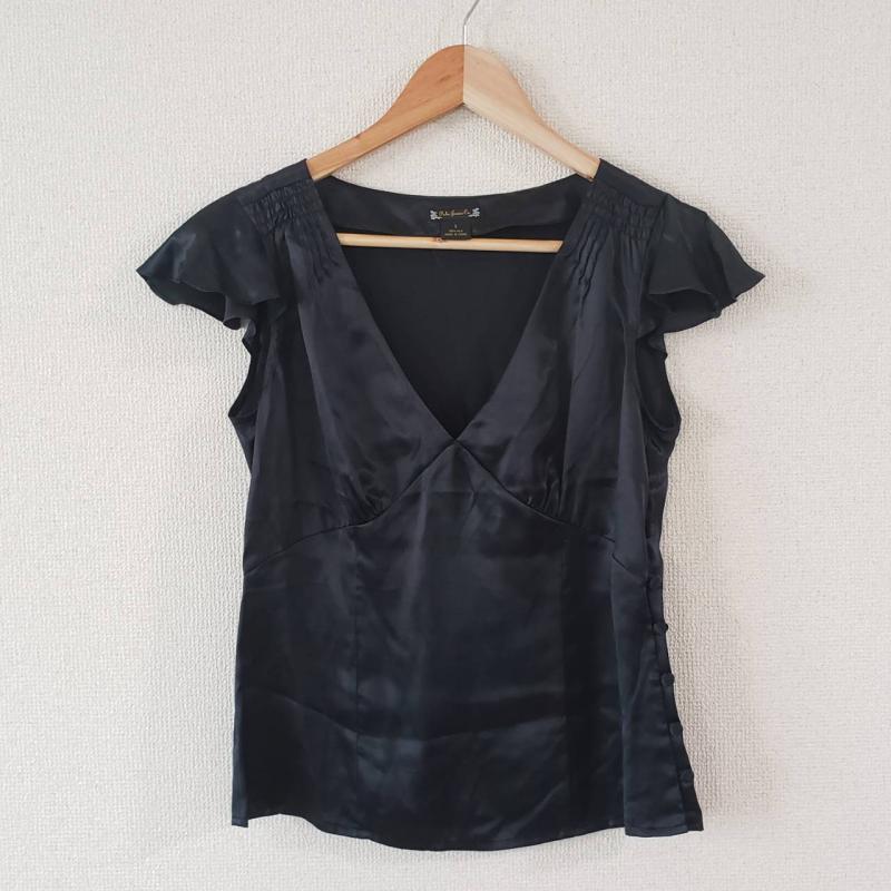 ポロジーンズカンパニー POLOJEANSCO. シャツ、ブラウス 半袖 S 無地 黒 / ブラック / レディース USED 古着 中古 10015632