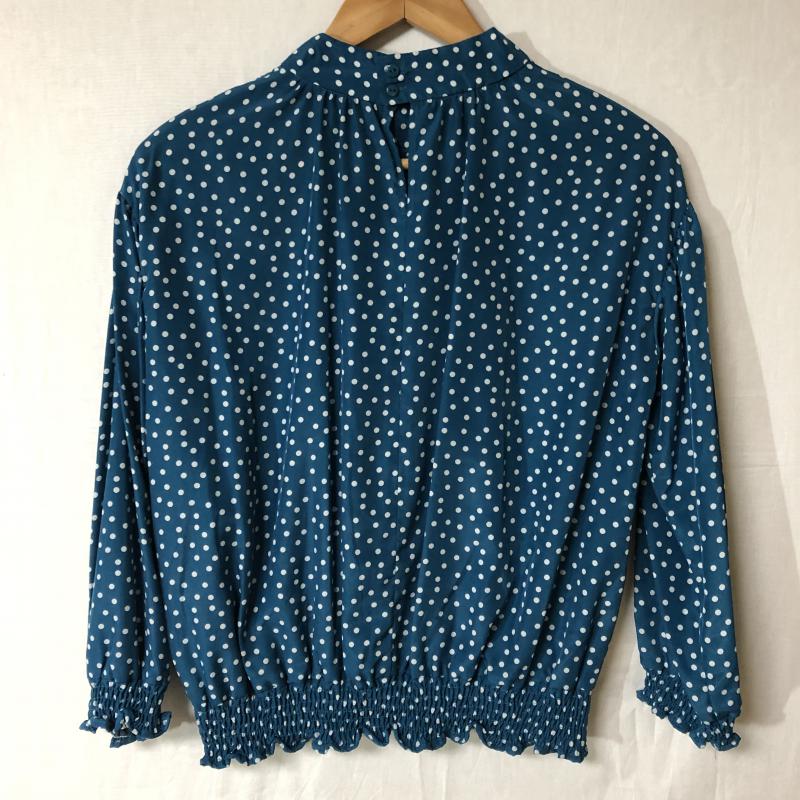 エンネア Ennea カットソー 長袖 38 ドット 白 / ホワイト / X 青 / ブルー / レディース USED 古着 中古 10015693