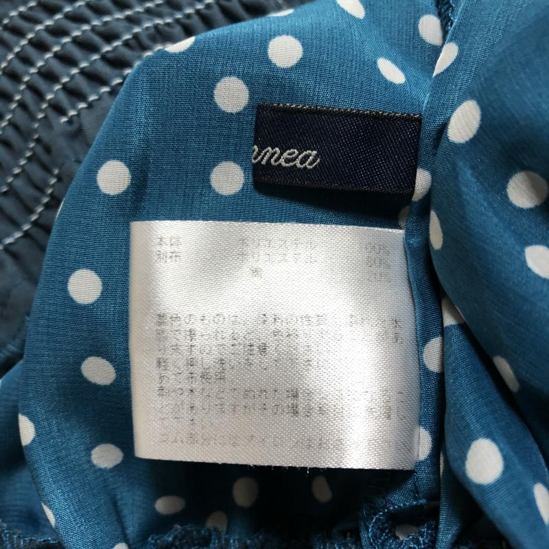 エンネア Ennea カットソー 長袖 38 ドット 白 / ホワイト / X 青 / ブルー / レディース USED 古着 中古 10015693