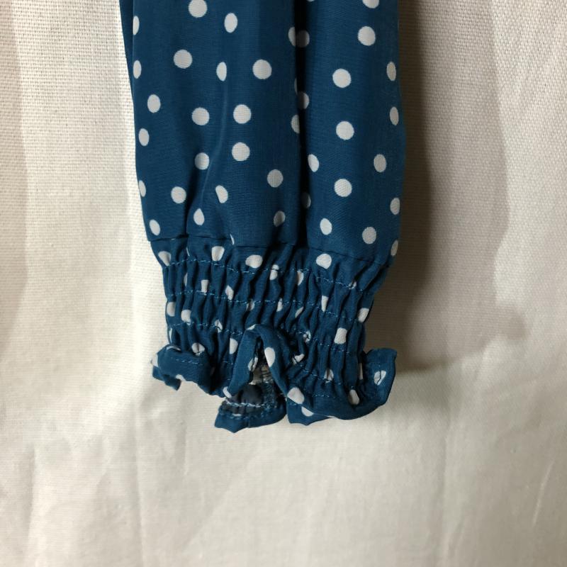 エンネア Ennea カットソー 長袖 38 ドット 白 / ホワイト / X 青 / ブルー / レディース USED 古着 中古 10015693