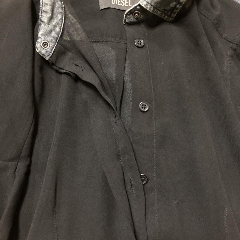 ディーゼル DIESEL ワンピース ひざ丈スカート XS 無地 黒 / ブラック / X 灰 / グレー / レディース USED 古着 中古 10015718