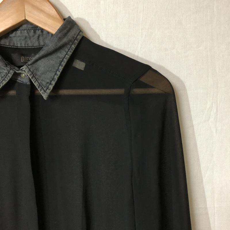 ディーゼル DIESEL ワンピース ひざ丈スカート XS 無地 黒 / ブラック / X 灰 / グレー / レディース USED 古着 中古 10015718