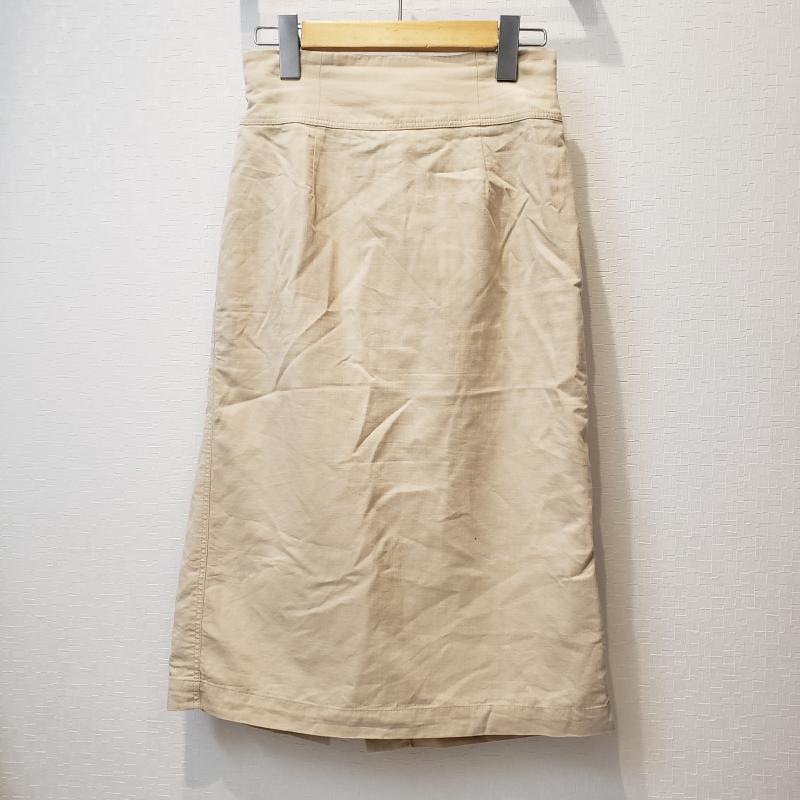 ナチュラルビューティーベーシック NATURAL BEAUTY BASIC スカート ひざ丈スカート M 無地 ベージュ / ベージュ /  レディース USED 古着 中古 10015736