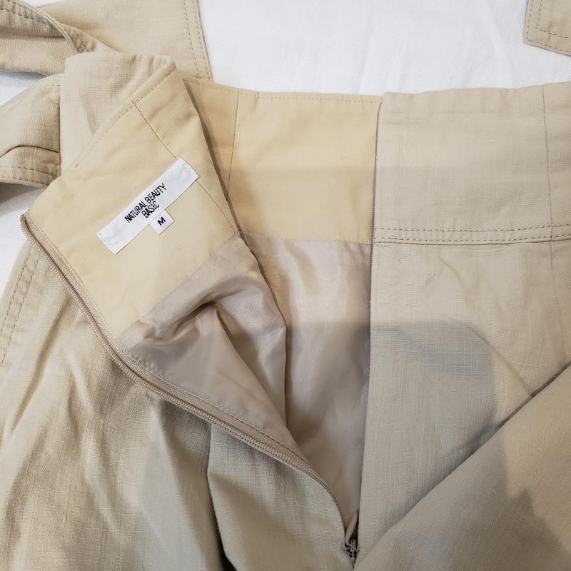 ナチュラルビューティーベーシック NATURAL BEAUTY BASIC スカート ひざ丈スカート M 無地 ベージュ / ベージュ /  レディース USED 古着 中古 10015736